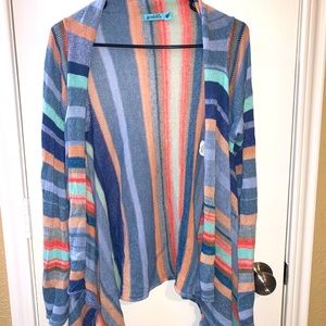 Light weight colorful striped cardigan